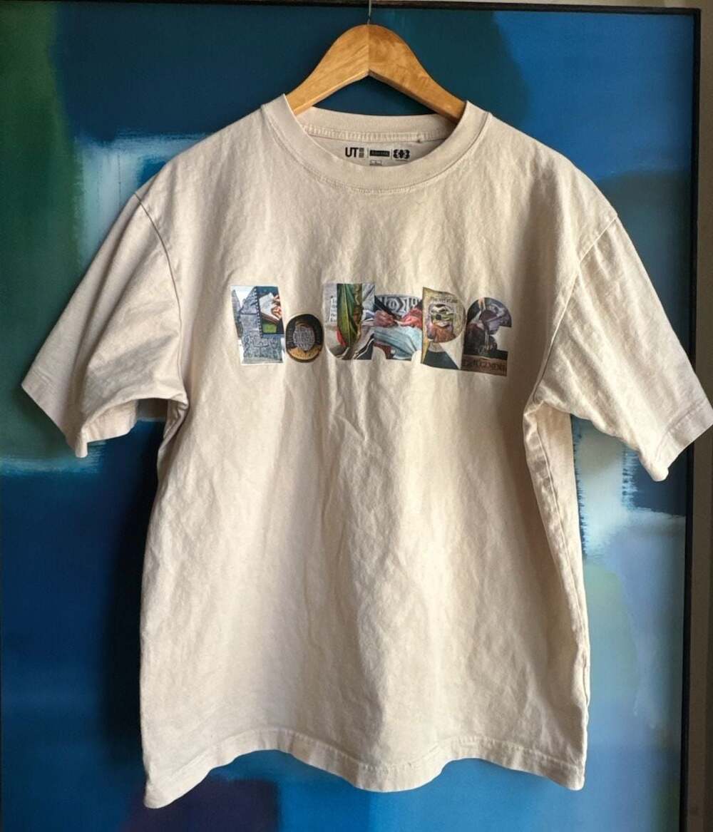 Uniqlo UT Louvre T-Shirt Size L Beige Graphic Tee